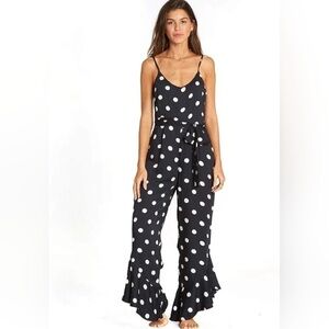 Billabong Jumper In Polka Dot Ruffle Leg Jumper Black/White Size M